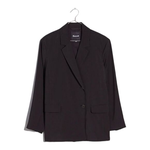 Madewell Oversized Softdrape Black Blazer | Slouchy Workwear Layer Sz S NWT - Picture 6 of 12